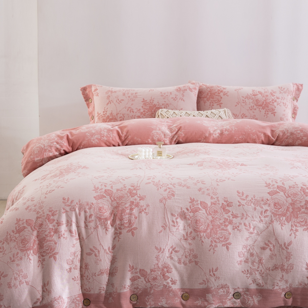 91家纺网 家纺一手货源 找家纺 （总）双层纱家居 2025新款小清新双层纱四件套