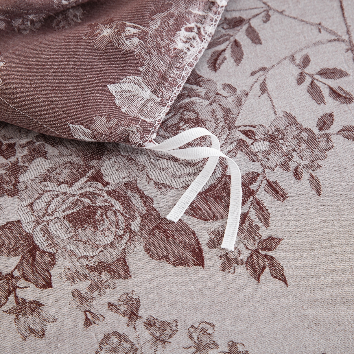 91家纺网 家纺一手货源 找家纺 双层纱家居 2025新款小清新双层纱四件套 春雨豆沙灰