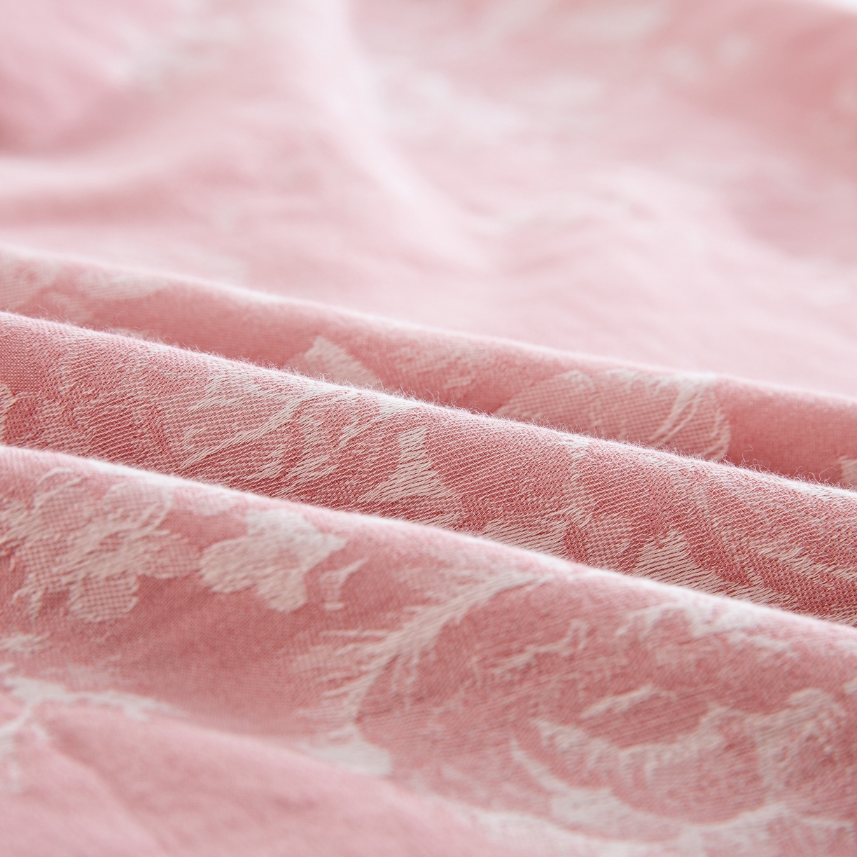 91家纺网 家纺一手货源 找家纺 双层纱家居 2025新款小清新双层纱四件套 春雨-粉