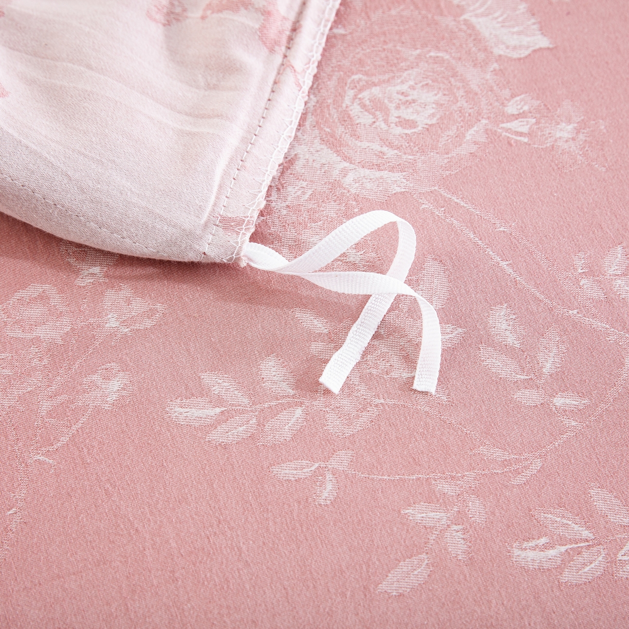 91家纺网 家纺一手货源 找家纺 双层纱家居 2025新款小清新双层纱四件套 春雨-粉