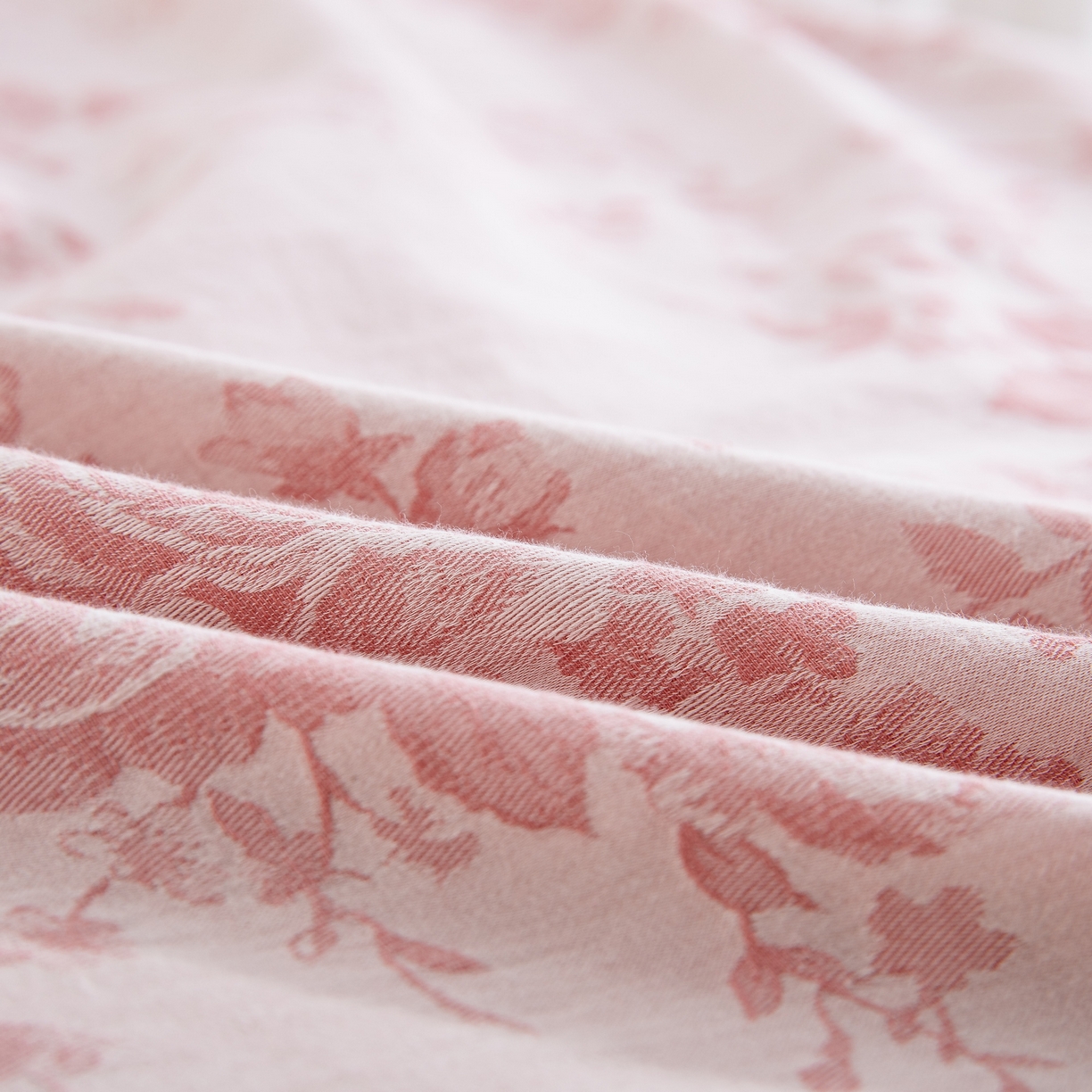 91家纺网 家纺一手货源 找家纺 双层纱家居 2025新款小清新双层纱四件套 春雨粉白