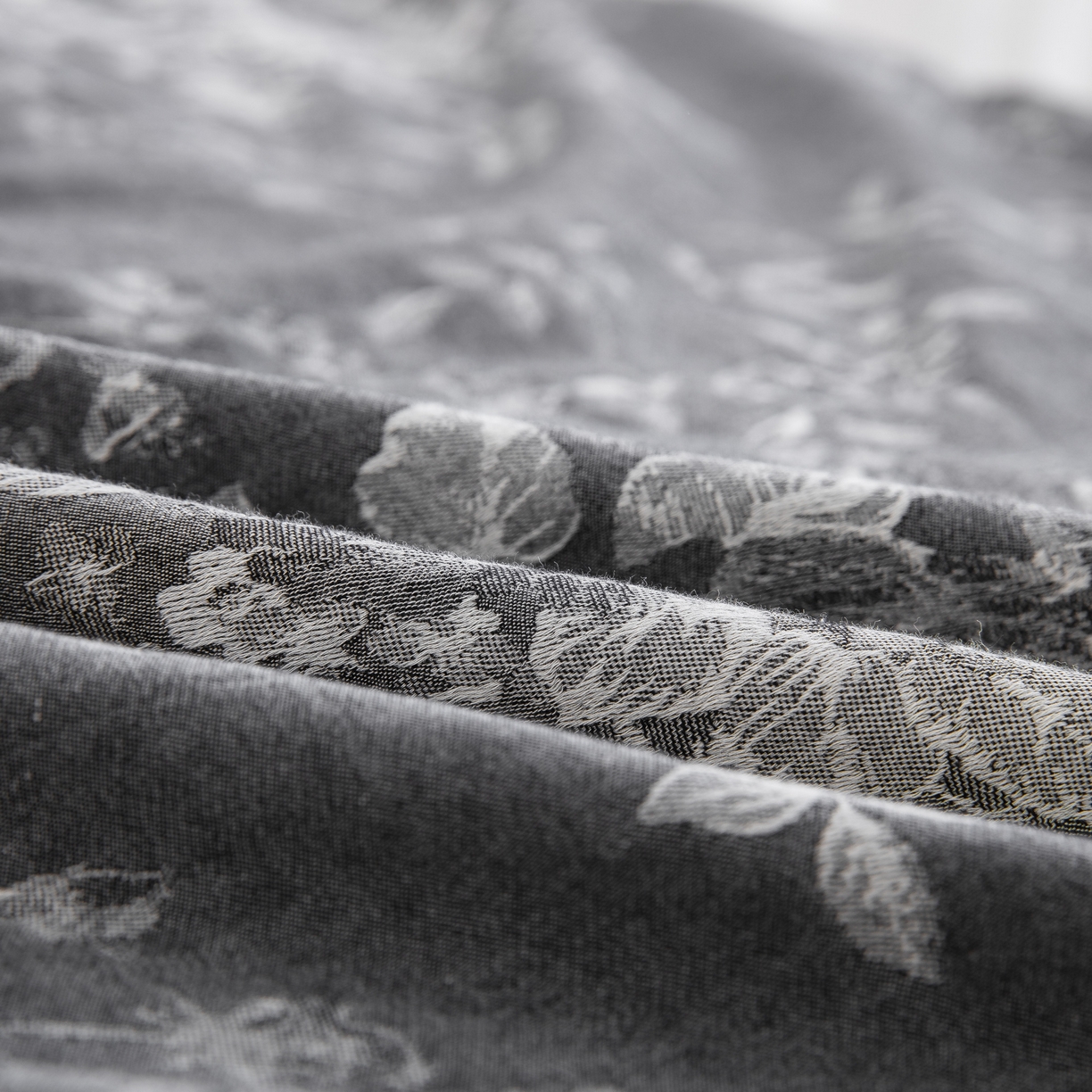 91家纺网 家纺一手货源 找家纺 双层纱家居 2025新款小清新双层纱四件套 春雨灰