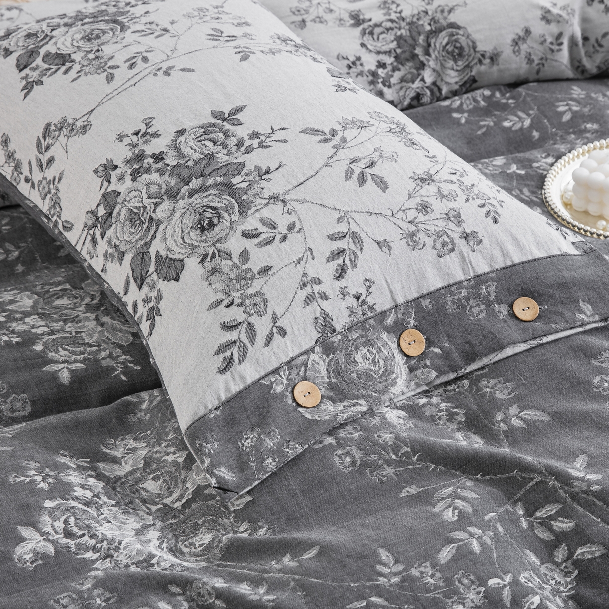 91家纺网 家纺一手货源 找家纺 双层纱家居 2025新款小清新双层纱四件套 春雨灰