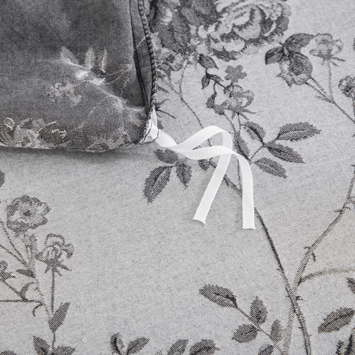 91家纺网 家纺一手货源 找家纺 双层纱家居 2025新款小清新双层纱四件套 春雨灰白