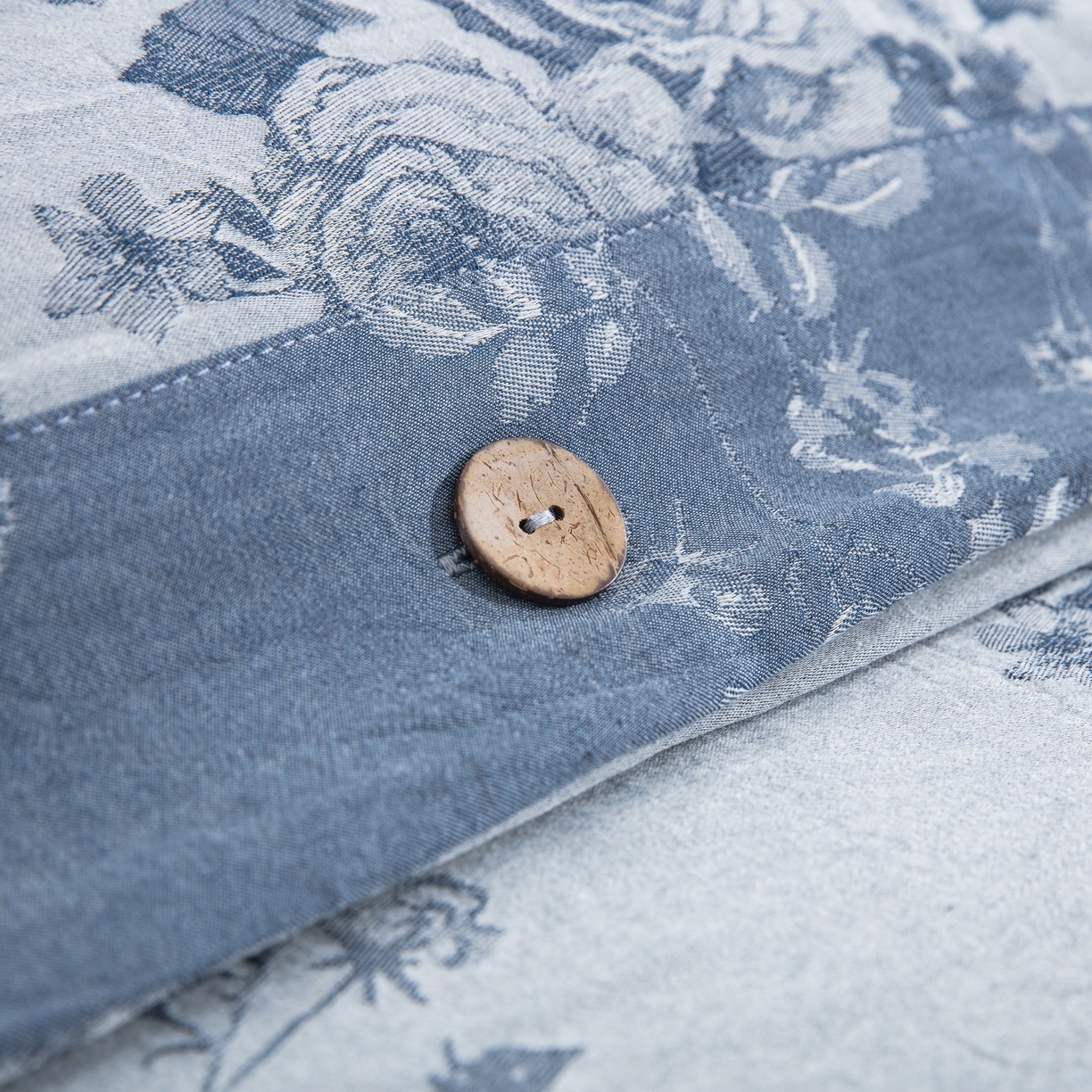 91家纺网 家纺一手货源 找家纺 双层纱家居 2025新款小清新双层纱四件套 春雨蓝白