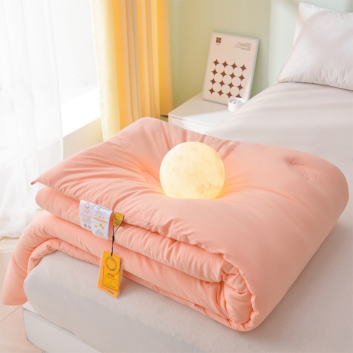 91家纺网 家纺一手货源 找家纺 曼尼家纺 2025新款李官奇大豆被官方正品授权李官奇大豆纤维被包检测 粉色