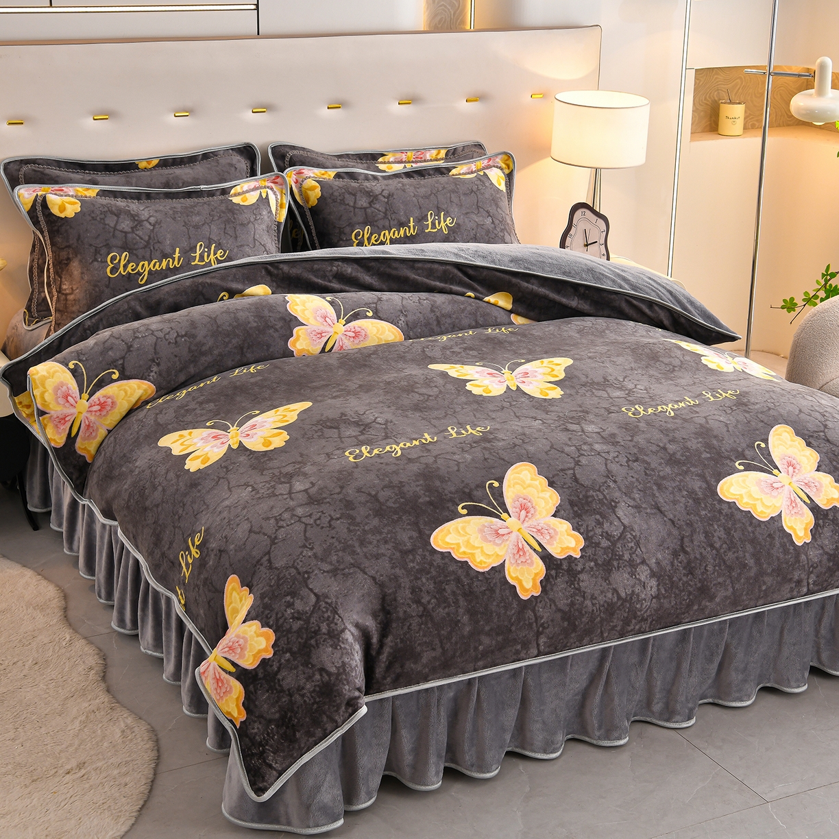 91家纺网 家纺一手货源 找家纺 （总）曼尼家纺 2025新款7斤高克重牛奶绒四件套