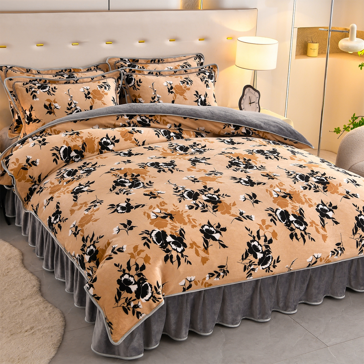 曼尼家纺 2025新款7斤高克重牛奶绒四件套 柔暖棉花