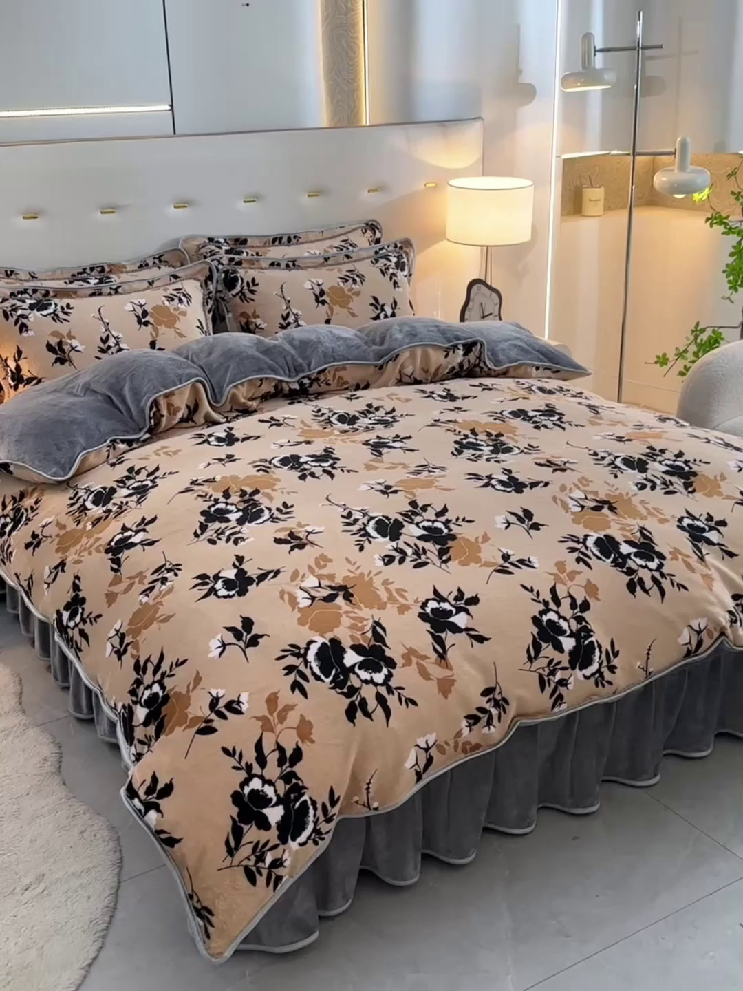 91家纺网 家纺一手货源 找家纺 曼尼家纺 2025新款7斤高克重牛奶绒四件套 柔暖棉花