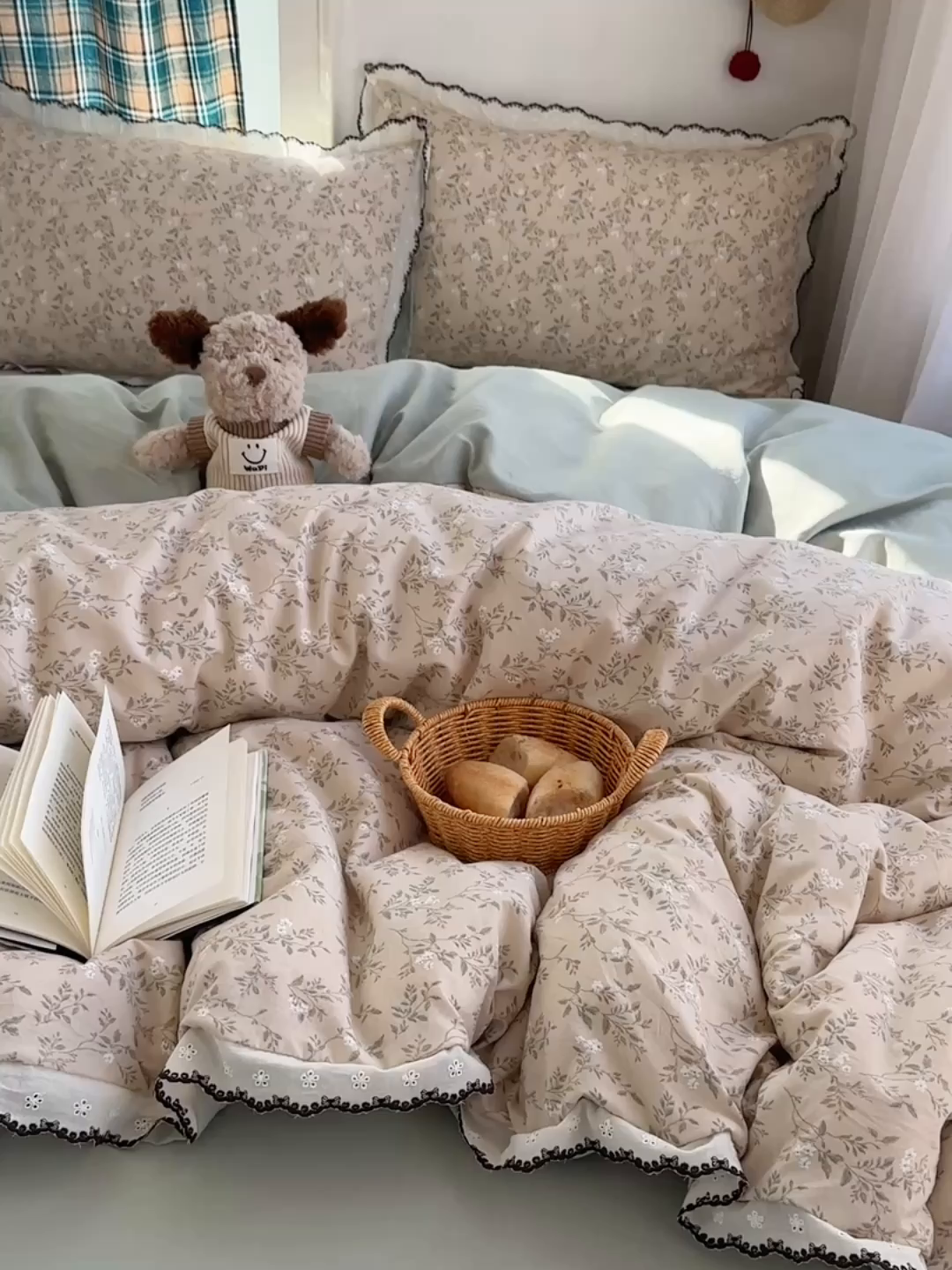 91家纺网 家纺一手货源 找家纺 （总）凯洛奇 2026新款仿棉古法水洗棉复古法式花边四件套