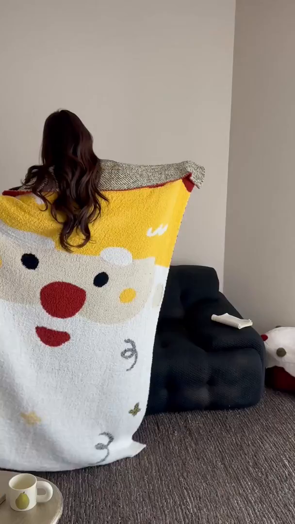 91家纺网 家纺一手货源 找家纺 觅糖家纺 2025新款圣诞限定暖绒盖毯 圣诞雪翁