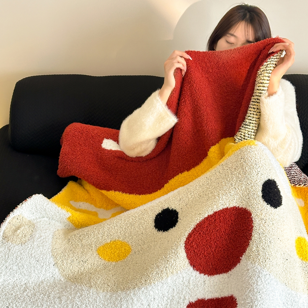 91家纺网 家纺一手货源 找家纺 觅糖家纺 2025新款圣诞限定暖绒盖毯 圣诞雪翁