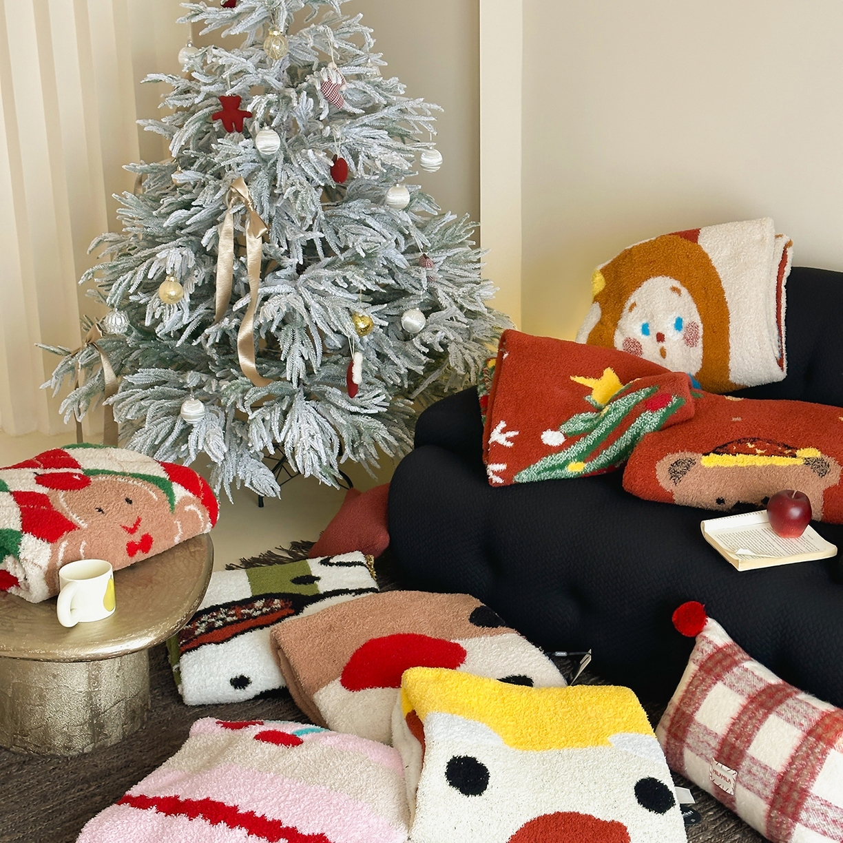 91家纺网 家纺一手货源 找家纺 （总）觅糖家纺 2025新款圣诞限定暖绒盖毯