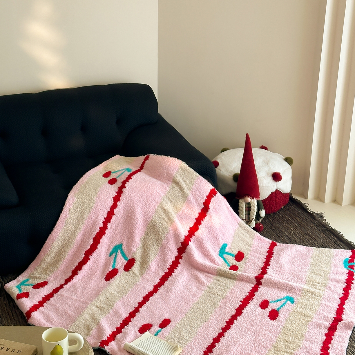 91家纺网 家纺一手货源 找家纺 觅糖家纺 2025新款圣诞限定暖绒盖毯 粉樱日记
