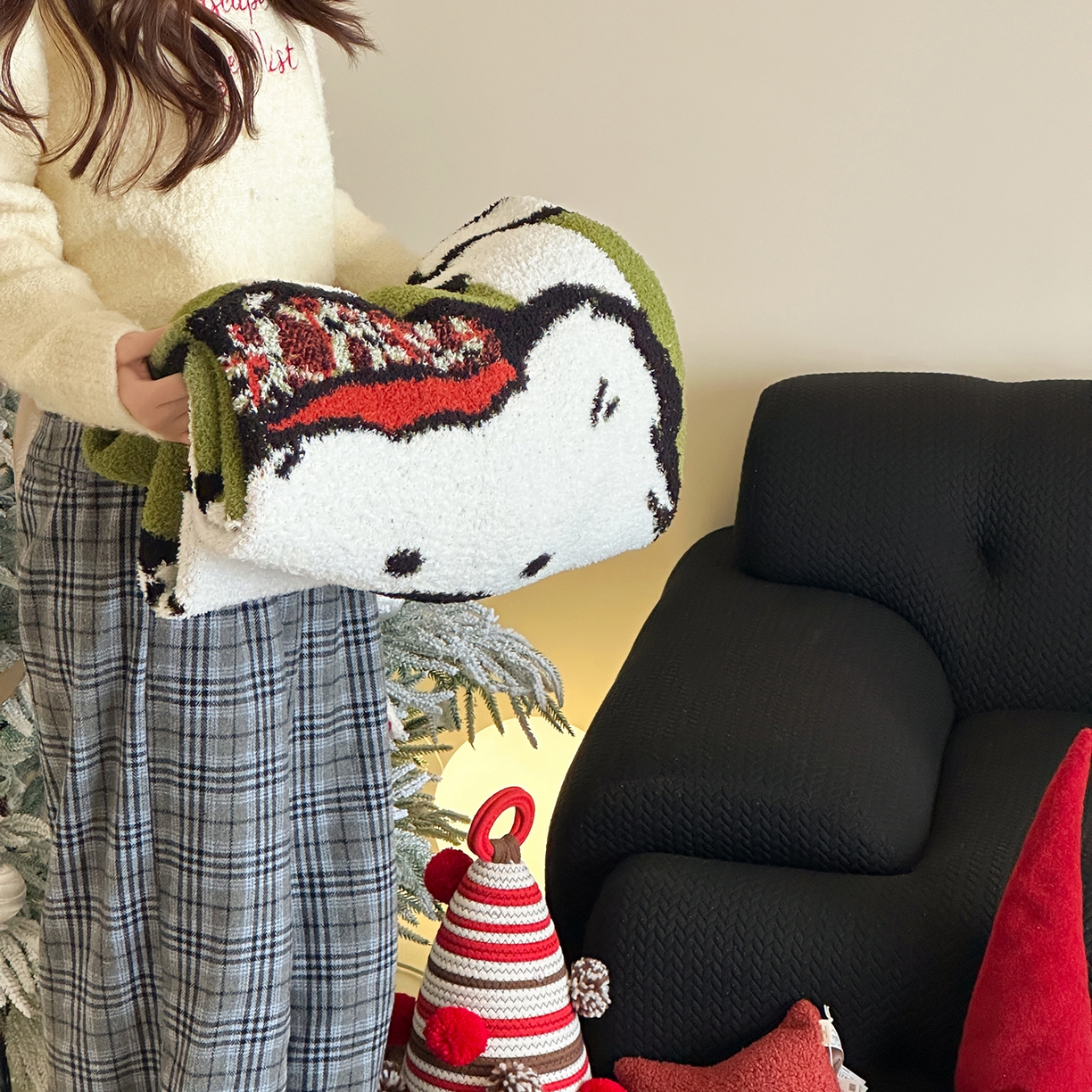 91家纺网 家纺一手货源 找家纺 （总）觅糖家纺 2025新款圣诞限定暖绒盖毯