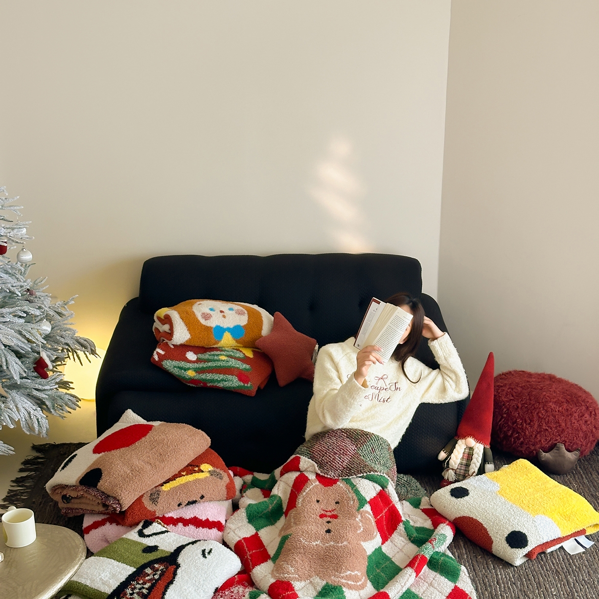 91家纺网 家纺一手货源 找家纺 （总）觅糖家纺 2025新款圣诞限定暖绒盖毯