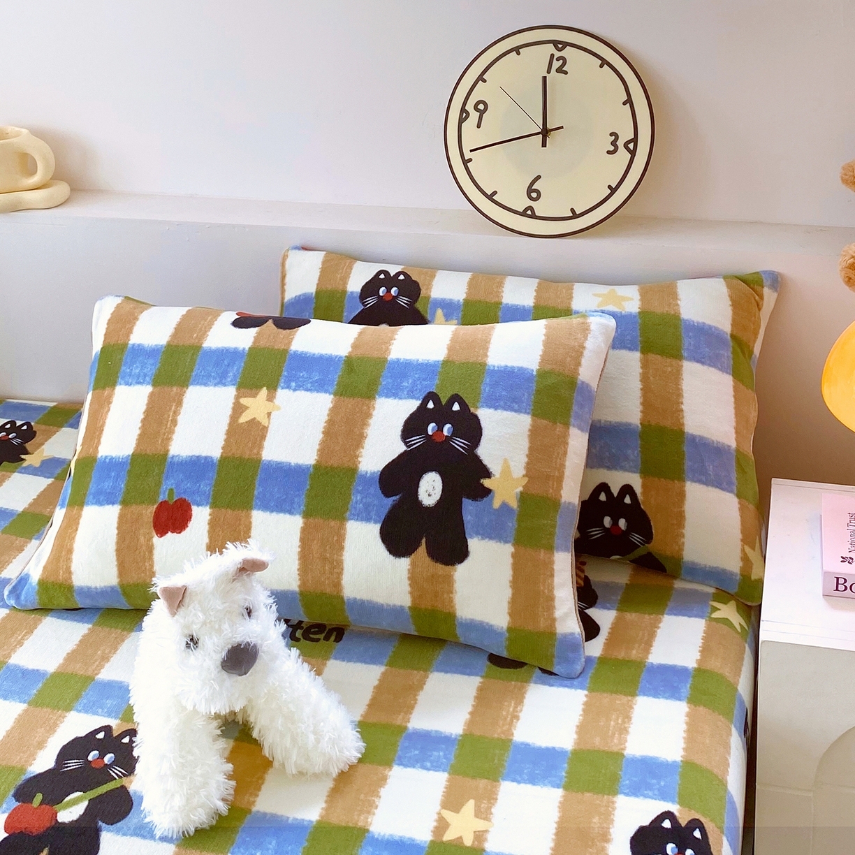 91家纺网 家纺一手货源 找家纺 （总）葡萄家 2025年新款新增花型牛奶绒印花单床笠萌系卡通单品床笠床笠单件