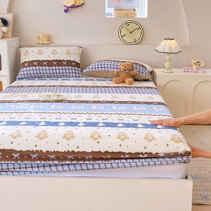 91家纺网 家纺一手货源 找家纺 葡萄家 2025年新款新增花型牛奶绒印花单床笠萌系卡通单品床笠床笠单件 波西狗