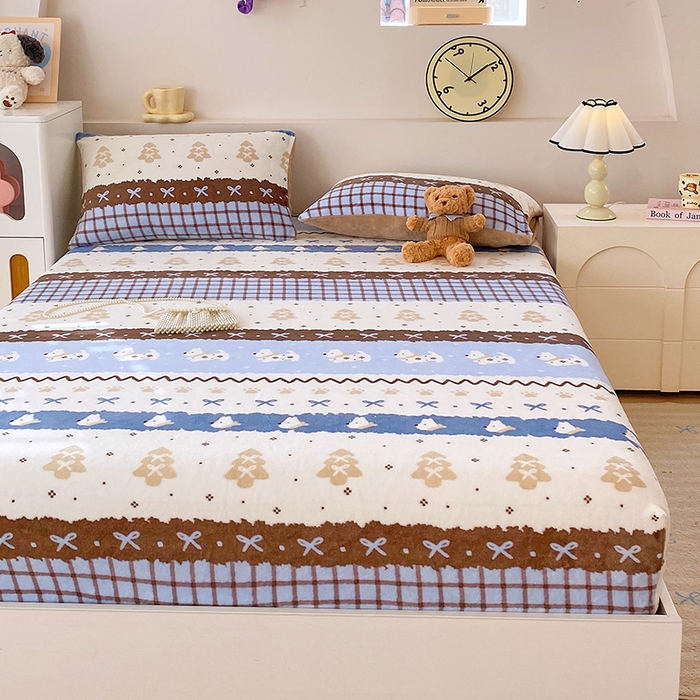 91家纺网 家纺一手货源 找家纺 葡萄家 2025年新款新增花型牛奶绒印花单床笠萌系卡通单品床笠床笠单件 波西狗