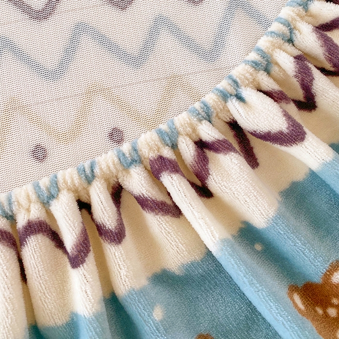 91家纺网 家纺一手货源 找家纺 葡萄家 2025年新款新增花型牛奶绒印花单床笠萌系卡通单品床笠床笠单件 雪花熊