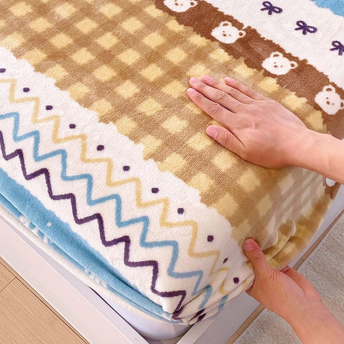 91家纺网 家纺一手货源 找家纺 葡萄家 2025年新款新增花型牛奶绒印花单床笠萌系卡通单品床笠床笠单件 雪花熊