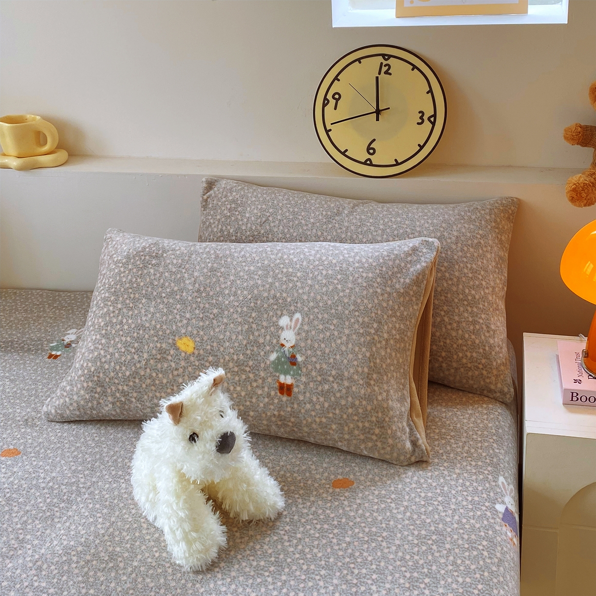 91家纺网 家纺一手货源 找家纺 葡萄家 2025年新款新增花型牛奶绒印花单床笠萌系卡通单品床笠床笠单件 萱花