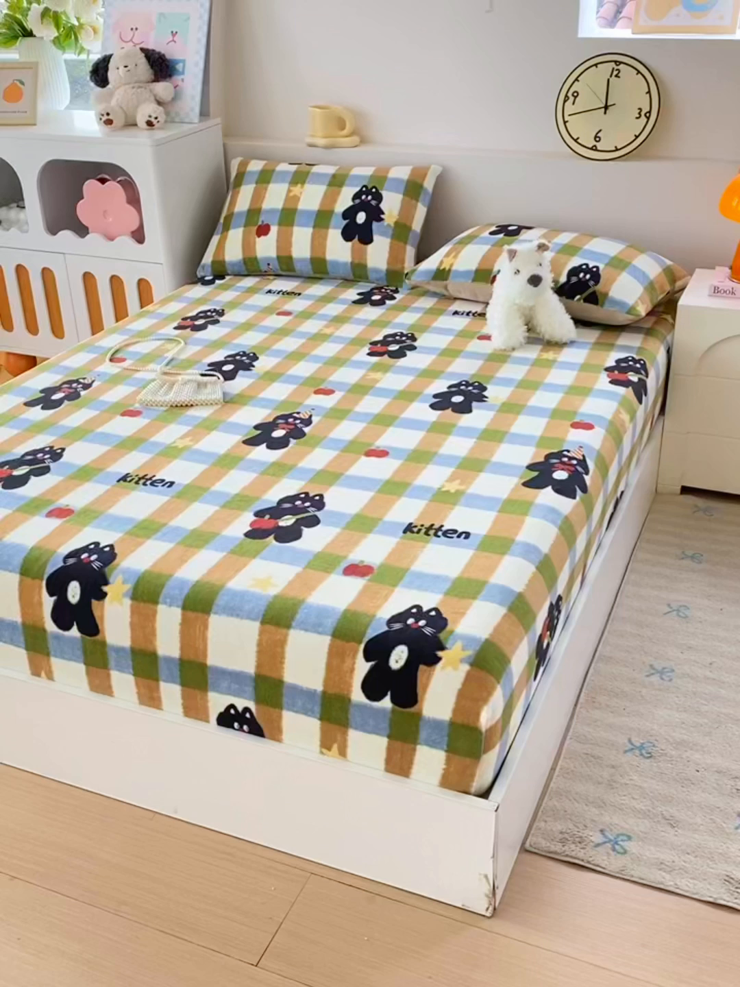 91家纺网 家纺一手货源 找家纺 （总）葡萄家 2025年新款新增花型牛奶绒印花单床笠萌系卡通单品床笠床笠单件