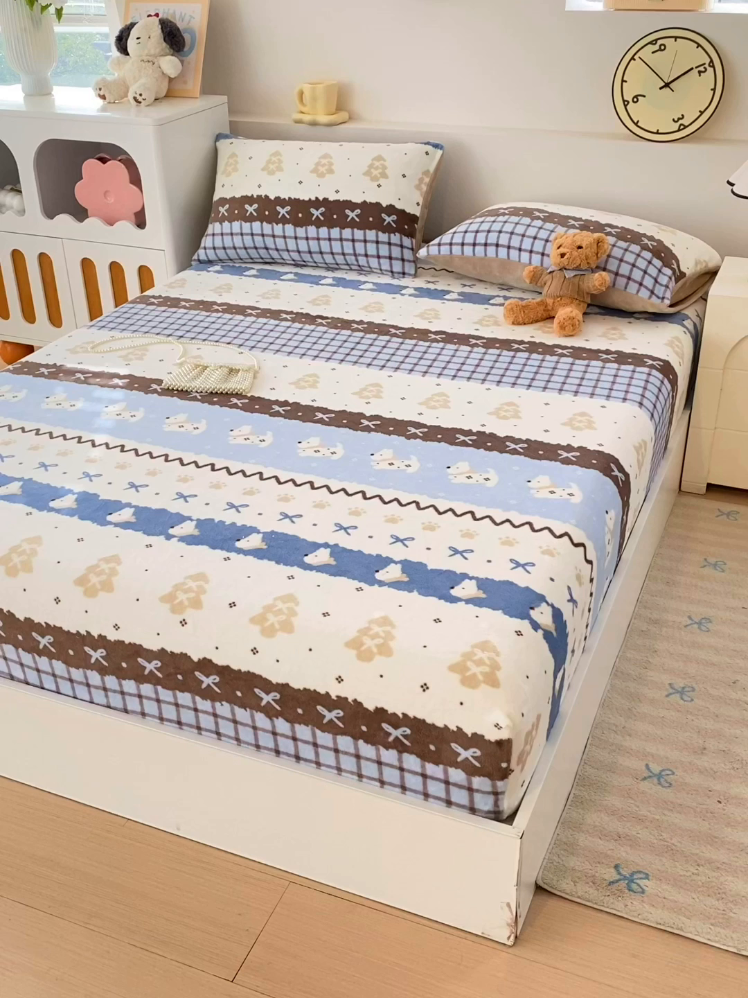 91家纺网 家纺一手货源 找家纺 葡萄家 2025年新款新增花型牛奶绒印花单床笠萌系卡通单品床笠床笠单件 波西狗