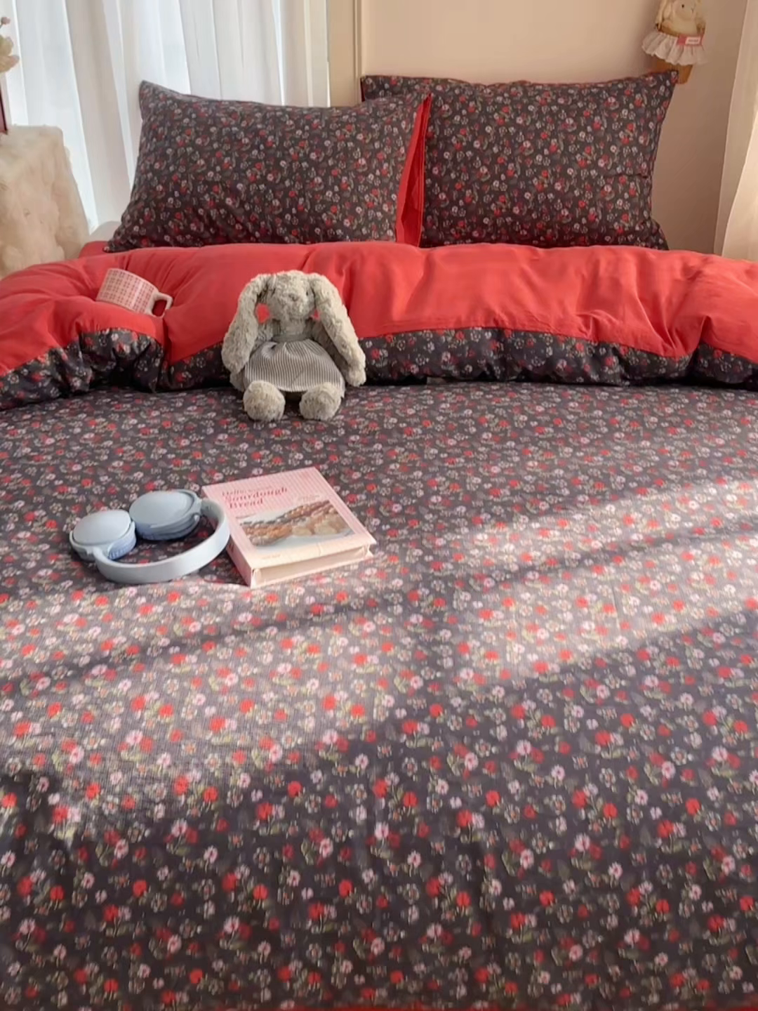 91家纺网 家纺一手货源 找家纺 （总）贝扬思家纺 2025新款敲可爱的奶呼呼云感双层纱简约四件套系列-超级治愈~