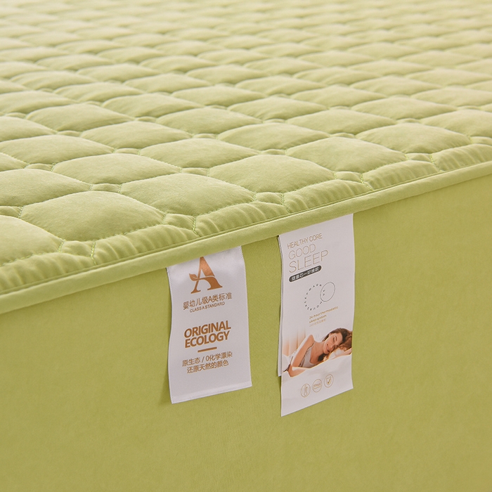 91家纺网 家纺一手货源 找家纺 优品惠 2025新款A类原棉夹棉床笠系列 绿色