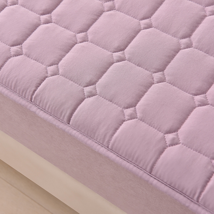 91家纺网 家纺一手货源 找家纺 优品惠 2025新款A类原棉夹棉床笠系列 紫色