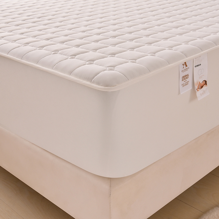 91家纺网 家纺一手货源 找家纺 优品惠 2025新款A类原棉夹棉床笠系列 米白