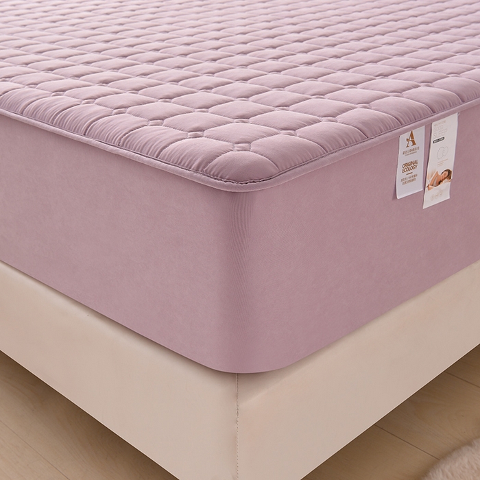 91家纺网 家纺一手货源 找家纺 优品惠 2025新款A类原棉夹棉床笠系列 紫色