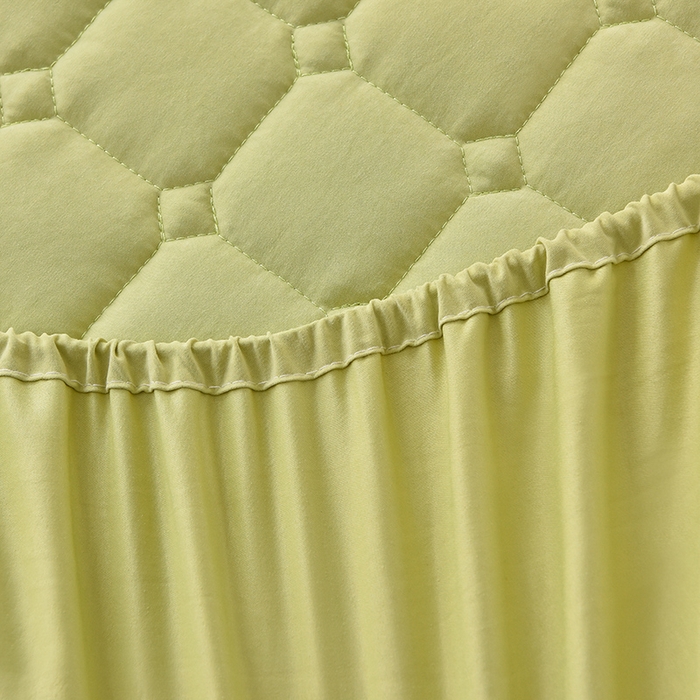 91家纺网 家纺一手货源 找家纺 优品惠 2025新款A类原棉夹棉床笠系列 绿色