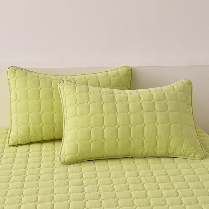 91家纺网 家纺一手货源 找家纺 优品惠 2025新款A类原棉夹棉床笠系列 绿色