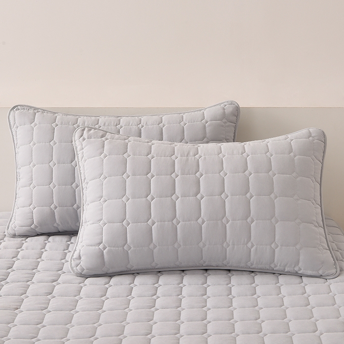 91家纺网 家纺一手货源 找家纺 优品惠 2025新款A类原棉夹棉床笠系列 浅灰