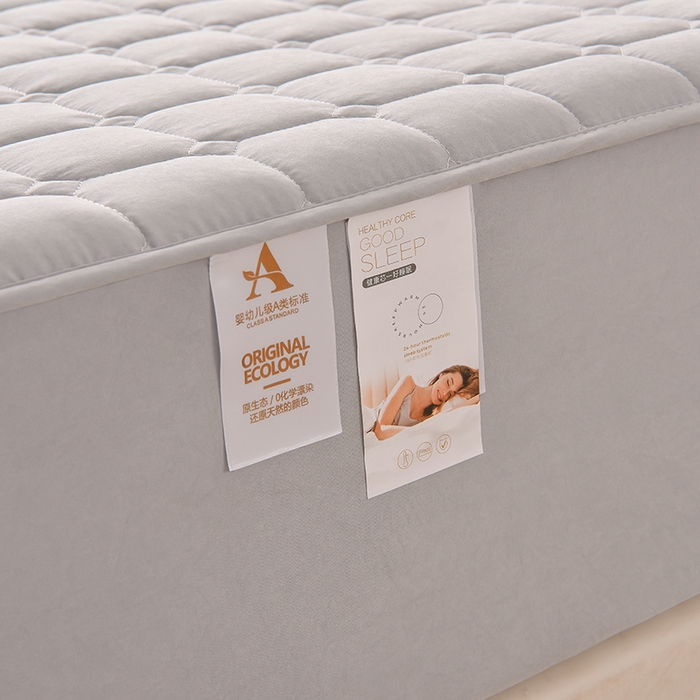 91家纺网 家纺一手货源 找家纺 优品惠 2025新款A类原棉夹棉床笠系列 浅灰