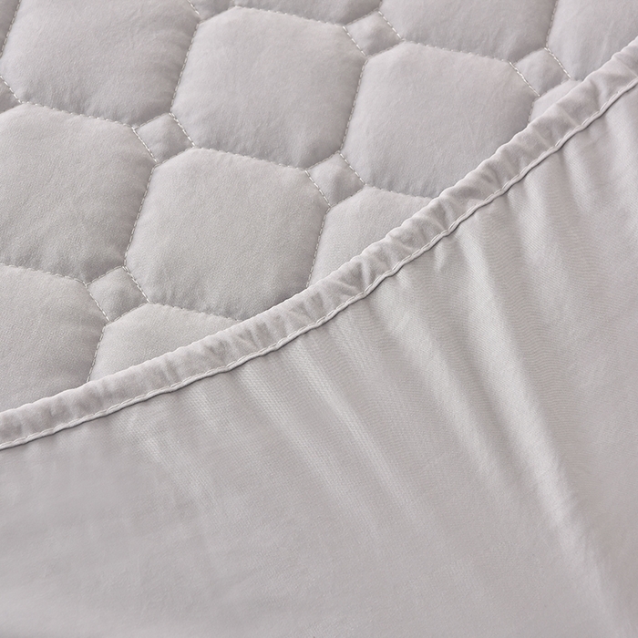 91家纺网 家纺一手货源 找家纺 优品惠 2025新款A类原棉夹棉床笠系列 浅灰