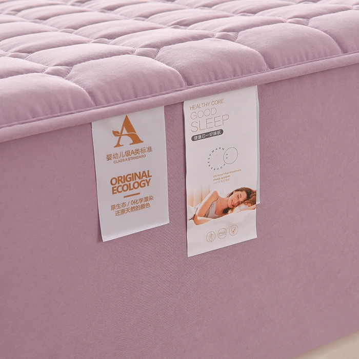 91家纺网 家纺一手货源 找家纺 优品惠 2025新款A类原棉夹棉床笠系列 紫色