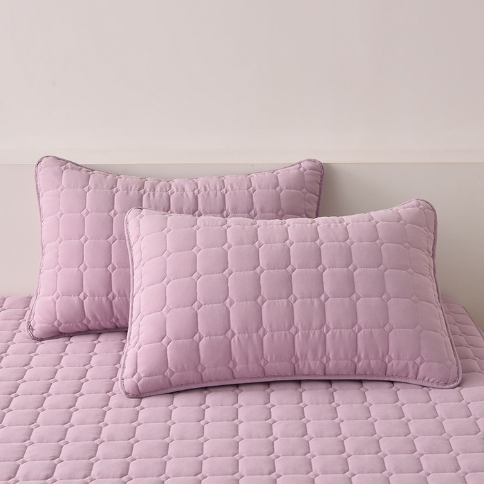 91家纺网 家纺一手货源 找家纺 优品惠 2025新款A类原棉夹棉床笠系列 紫色