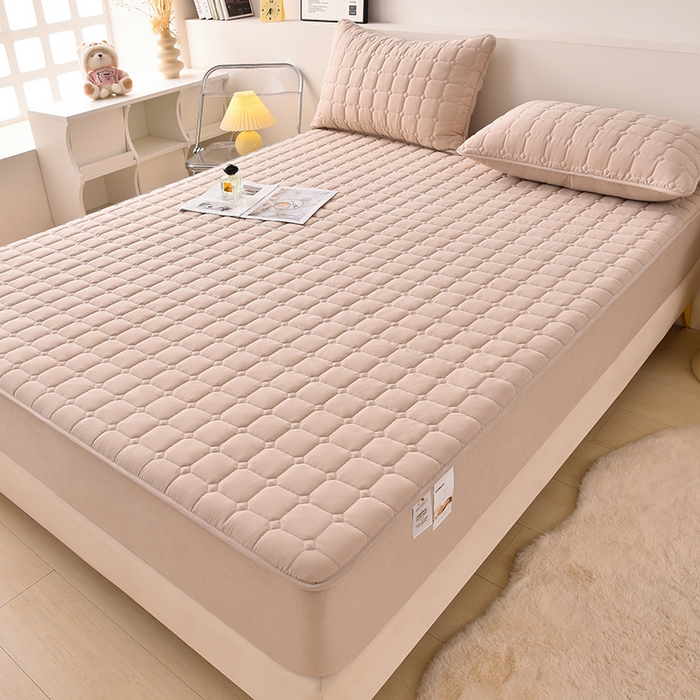 91家纺网 家纺一手货源 找家纺 优品惠 2025新款A类原棉夹棉床笠系列 卡其