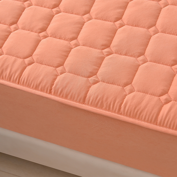 91家纺网 家纺一手货源 找家纺 优品惠 2025新款A类原棉夹棉床笠系列 橘色