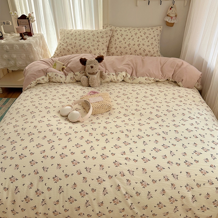 91家纺网 家纺一手货源 找家纺 星禾优选 2025新款全新热款敲可爱的奶呼呼云感双层纱简约四件套系列（提供买家秀） 苏瑾