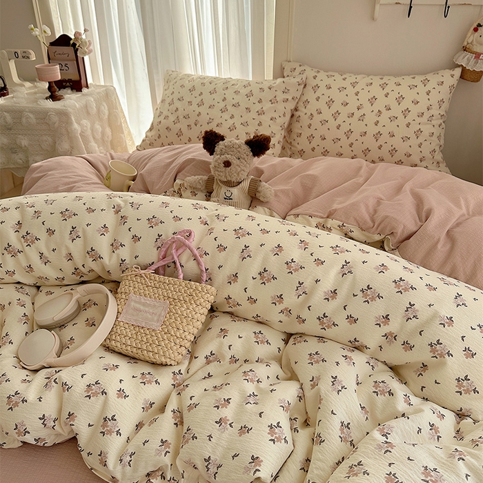 91家纺网 家纺一手货源 找家纺 星禾优选 2025新款全新热款敲可爱的奶呼呼云感双层纱简约四件套系列（提供买家秀） 苏瑾