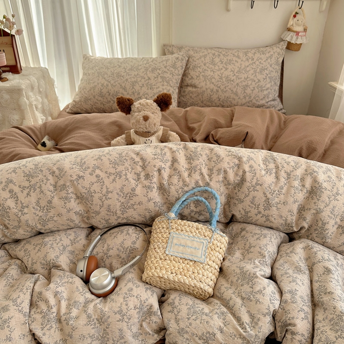 91家纺网 家纺一手货源 找家纺 星禾优选 2025新款全新热款敲可爱的奶呼呼云感双层纱简约四件套系列（提供买家秀） 竹歆花语