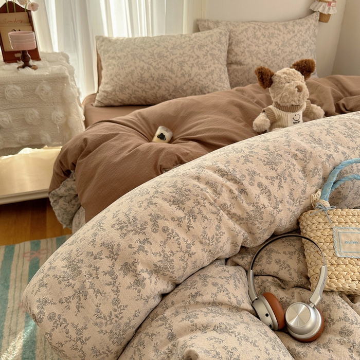 91家纺网 家纺一手货源 找家纺 星禾优选 2025新款全新热款敲可爱的奶呼呼云感双层纱简约四件套系列（提供买家秀） 竹歆花语