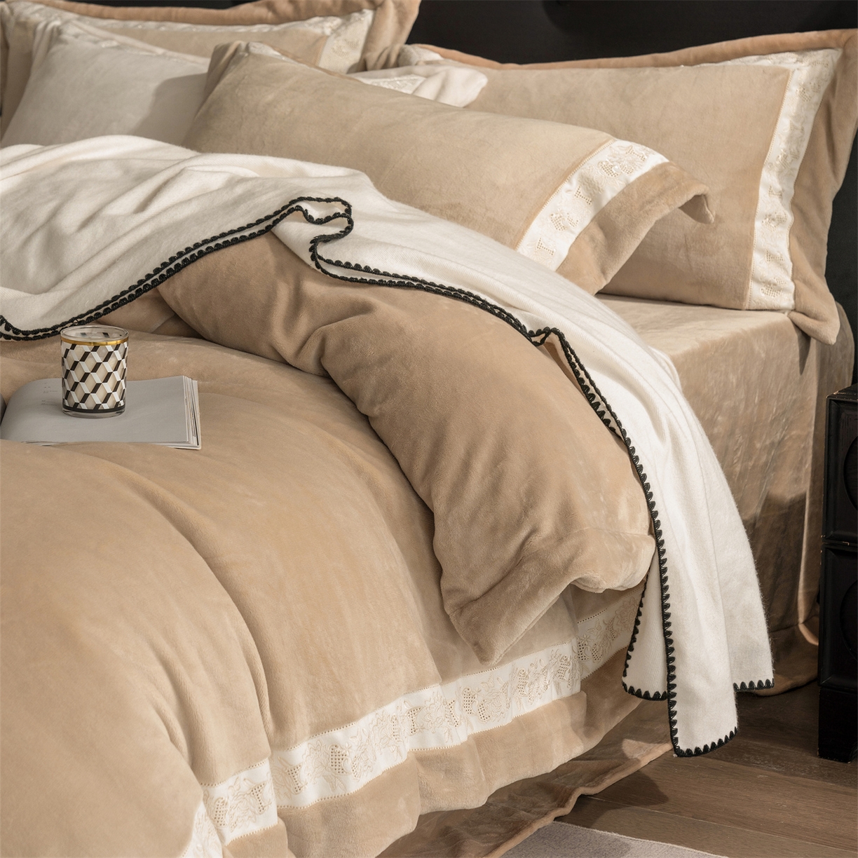 91家纺网 家纺一手货源 找家纺 时亿 20225新款高克重270g奶芙绒系列--知岚 知岚--卡其