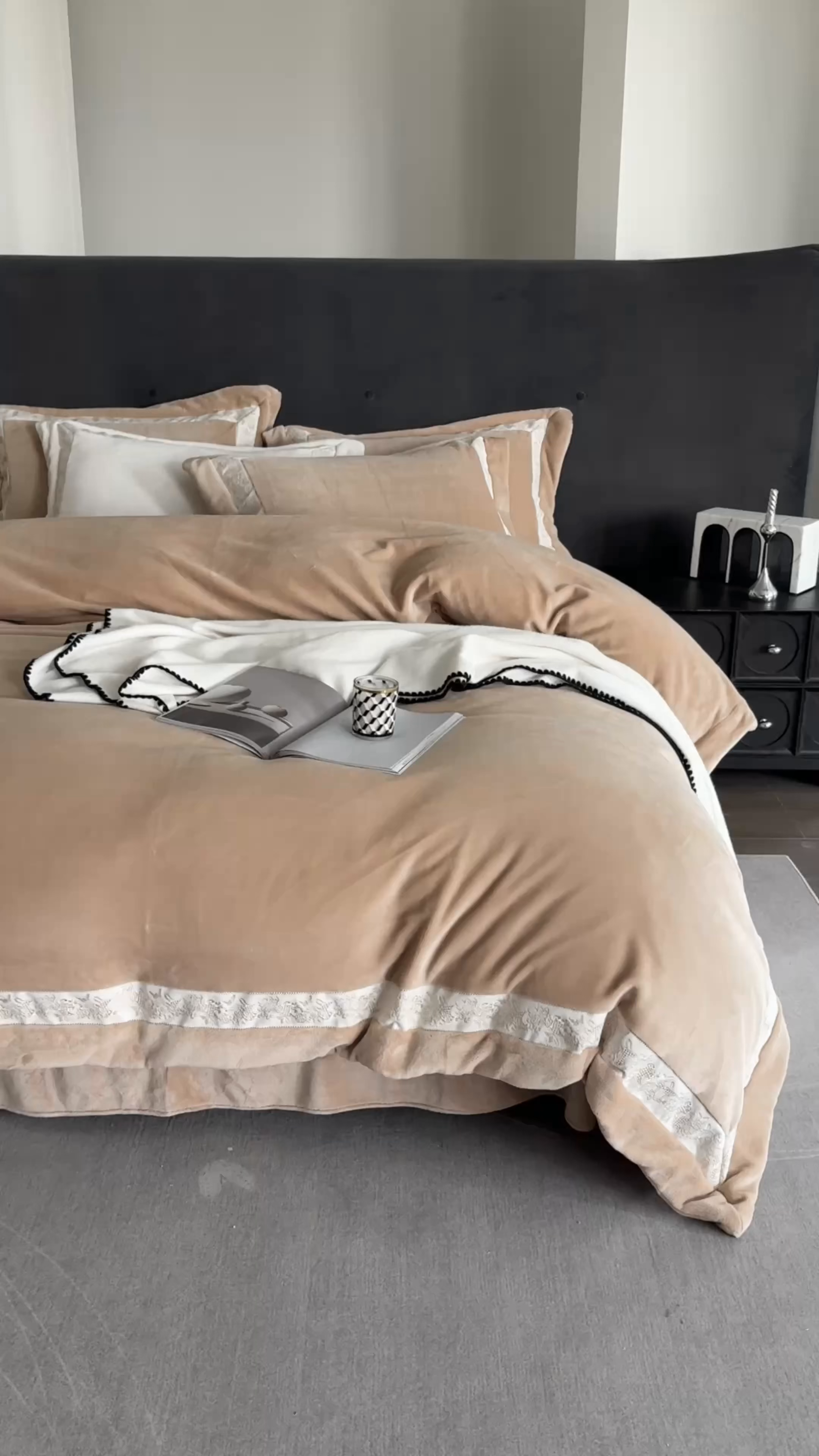 91家纺网 家纺一手货源 找家纺 时亿 20225新款高克重270g奶芙绒系列--知岚 知岚--卡其