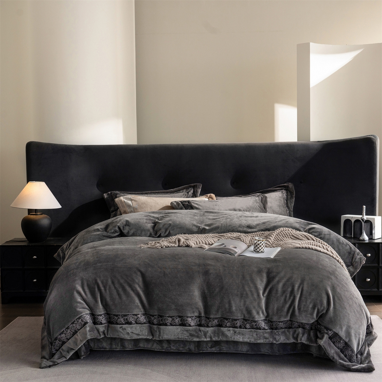 91家纺网 家纺一手货源 找家纺 时亿 20225新款高克重270g奶芙绒系列--知岚 知岚--慕克灰