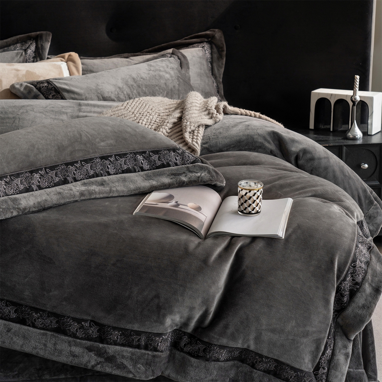 91家纺网 家纺一手货源 找家纺 时亿 20225新款高克重270g奶芙绒系列--知岚 知岚--慕克灰